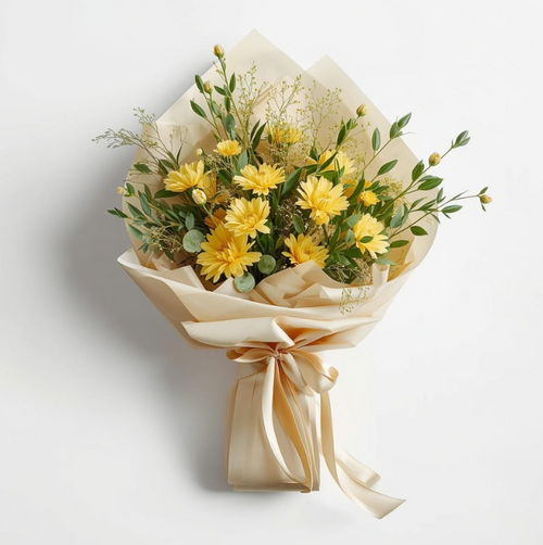 Golden Glow Wrapped Bouquet