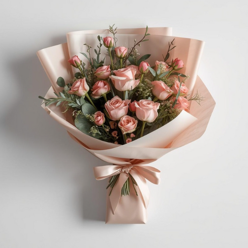 Blush Pink Wrapped Bouquet