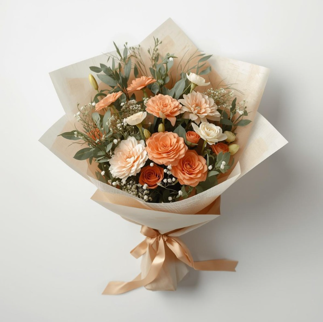Citrus Radiance Wrapped Bouquet