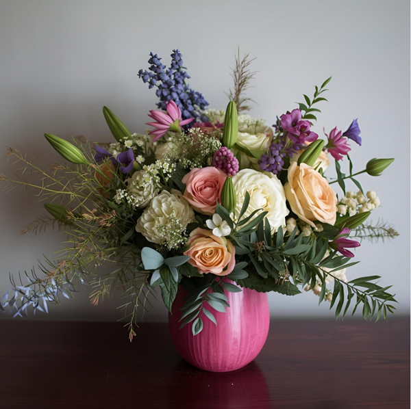 Radiant Grace - Peach and Ivory Elegant Flowers