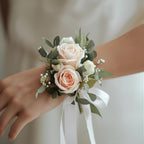 Wrist corsage with fresh flowers for prom homecoming and weddings