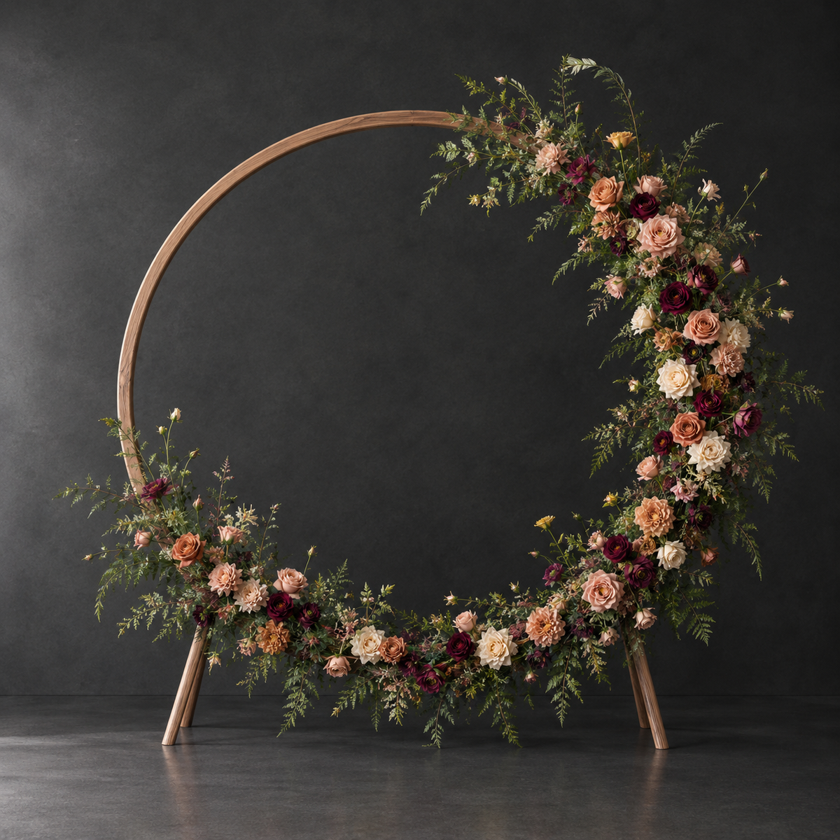 Arch Florals - Halo Circle - Crescent Moon