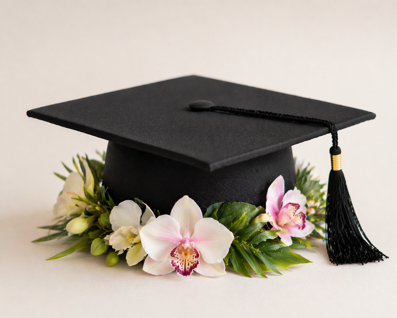 Floral Crown for Graduation Cap, Tropical Vibes