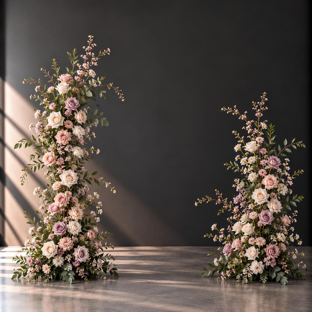 Ground Arch – Asymmetrical Floral Pillars