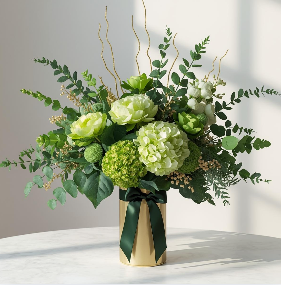 Lucky Blooms - St. Patrick's Day Irish Arrangement with Gold Accents