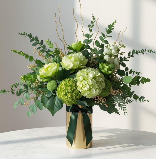 Lucky Blooms - St. Patrick's Day Irish Arrangement with Gold Accents