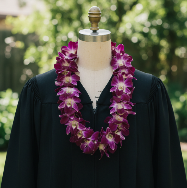 Graduation Lei - Royal Purple Orchid