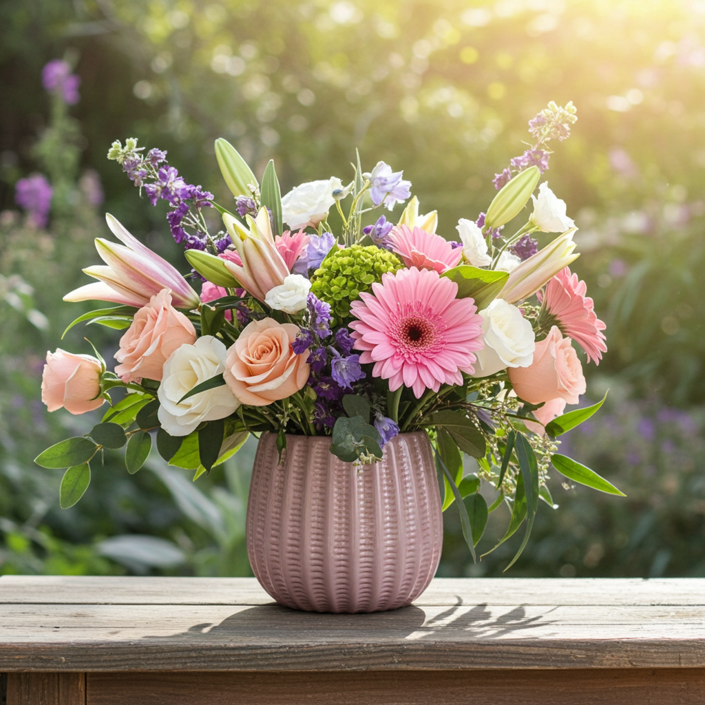 Radiant Grace - Peach, Pink and Ivory Elegant Flowers