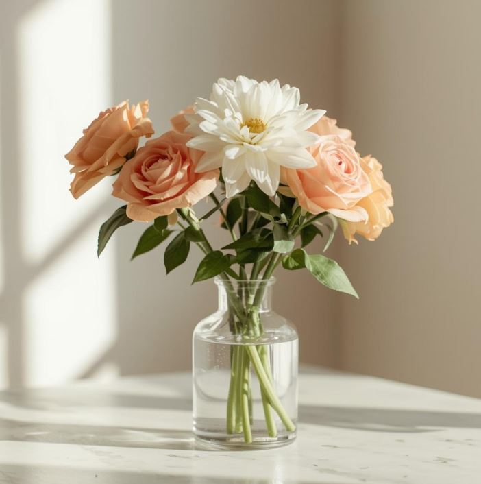 Gentle Sympathy - Elegant Mini Vase Arrangement of Comforting Blooms