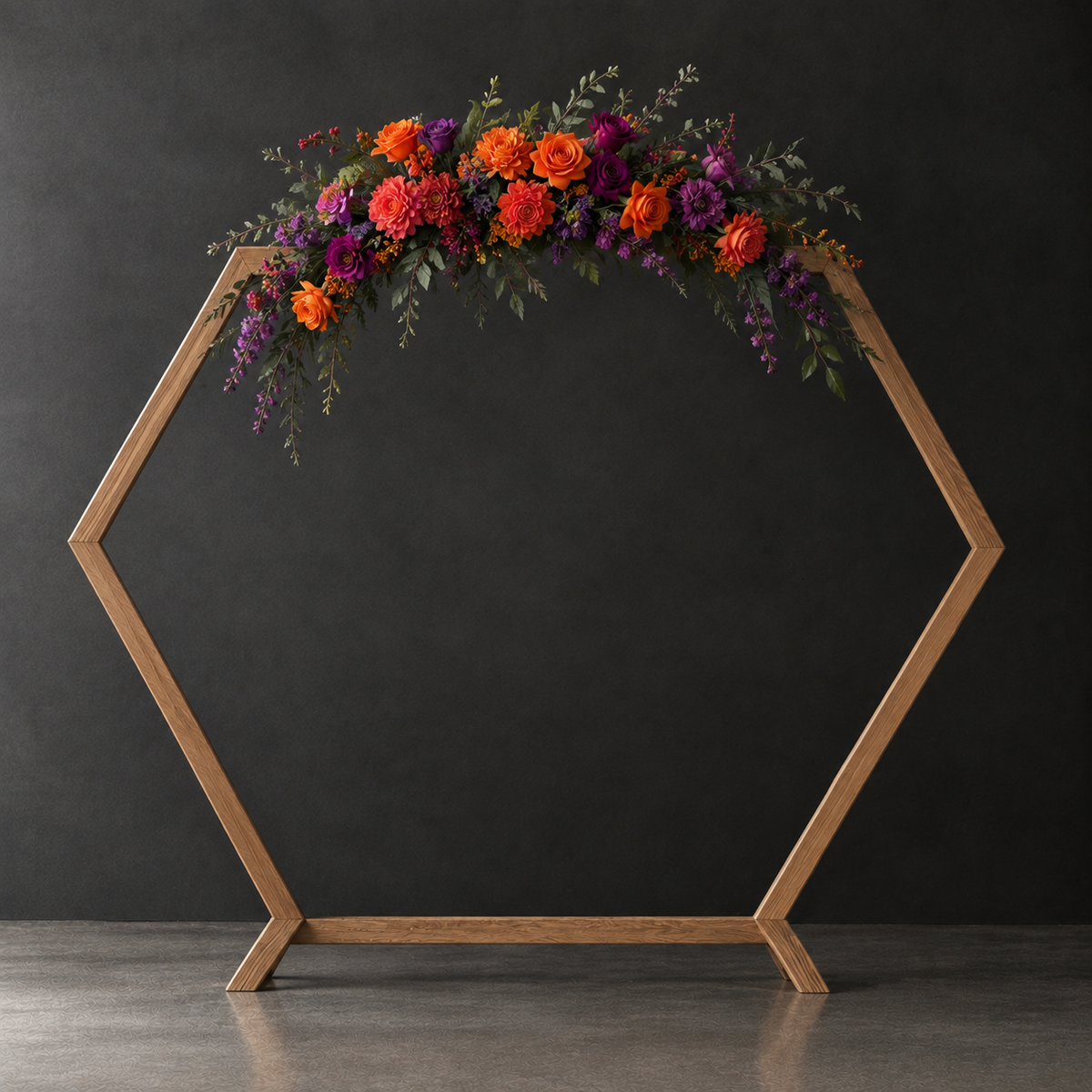 Floral Arch - Hexagon - Top Centered