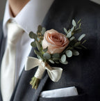 Boutonniere with fresh flowers for prom homecoming and weddings