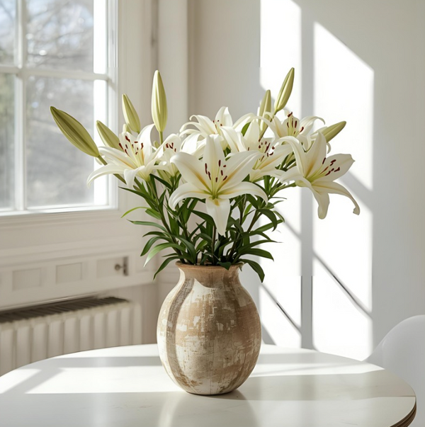 Glow with the Flow - White Lily Bouquet Delivered