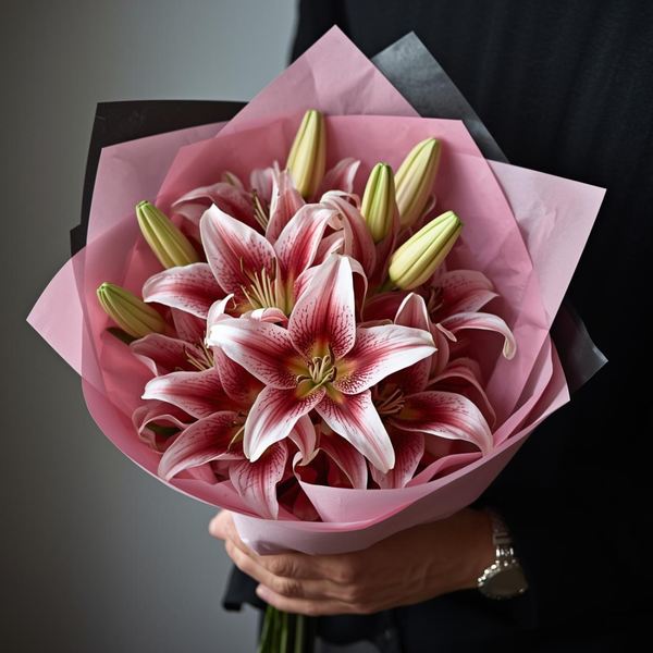 Lily Luxe - Bouquet with Stargazer Lilies