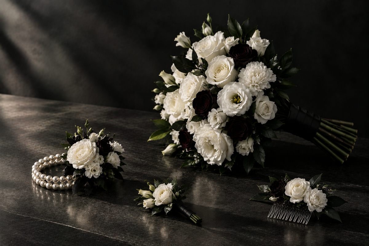 Black and White Personal Florals - Wedding, Prom, Homecoming, Dances, Events