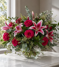 Stargazer Lily and Rose Arrangement